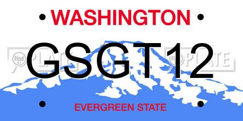 GSGT12 Washington License Plate