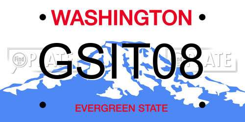 GSIT08 Washington License Plate