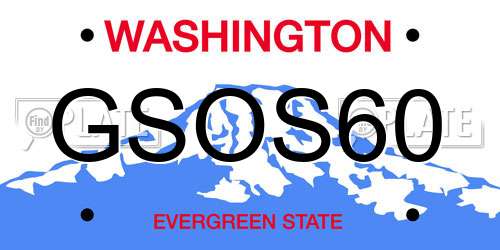 GSOS60 Washington License Plate