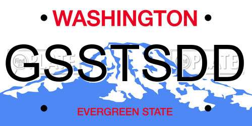 GSSTSDD Washington License Plate