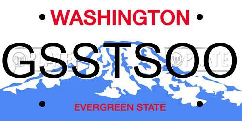 GSSTSOO Washington License Plate