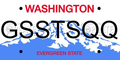 GSSTSQQ Washington License Plate