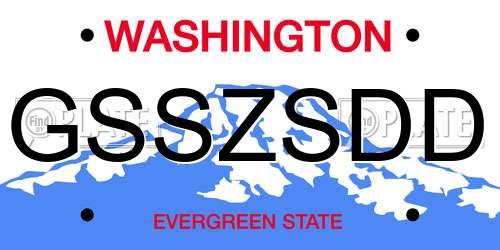 GSSZSDD Washington License Plate