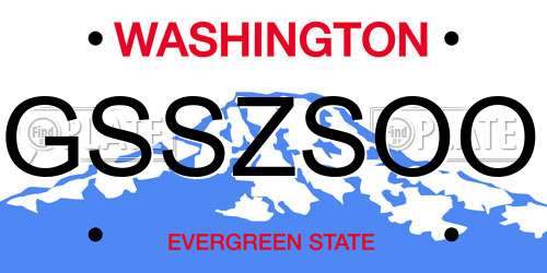 GSSZSOO Washington License Plate