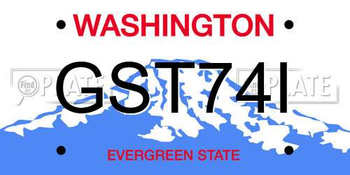 GST74I Washington License Plate