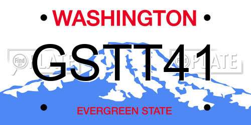 GSTT41 Washington License Plate
