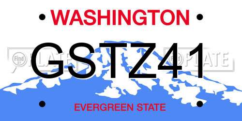 GSTZ41 Washington License Plate