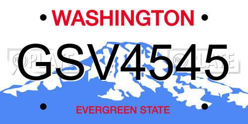GSV4545 Washington License Plate
