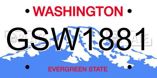 GSW1881 Washington License Plate