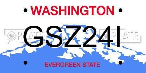 GSZ24I Washington License Plate