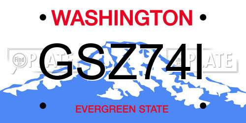 GSZ74I Washington License Plate