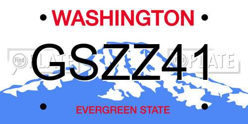 GSZZ41 Washington License Plate