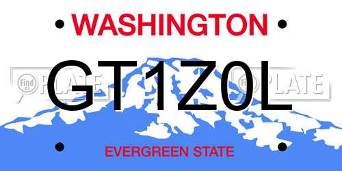 GT1Z0L Washington License Plate