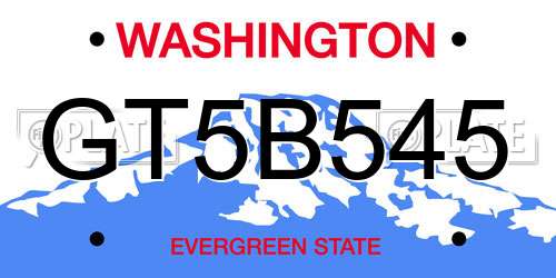 GT5B545 Washington License Plate