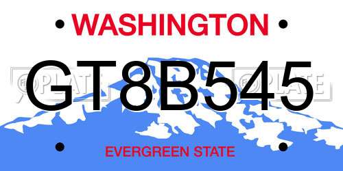 GT8B545 Washington License Plate
