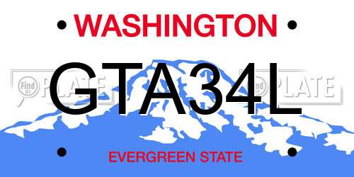 GTA34L Washington License Plate