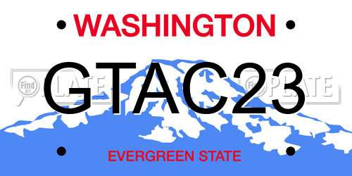 GTAC23 Washington License Plate