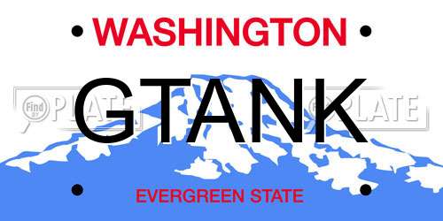 GTANK Washington License Plate