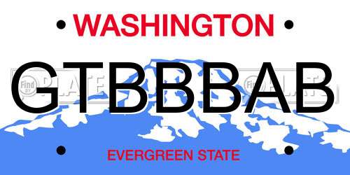 GTBBBAB Washington License Plate