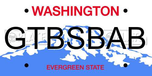 GTBSBAB Washington License Plate