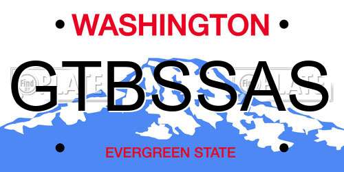 GTBSSAS Washington License Plate