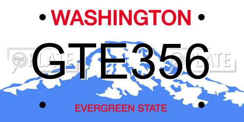 GTE356 Washington License Plate