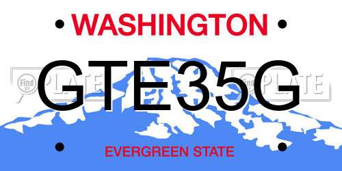 GTE35G Washington License Plate
