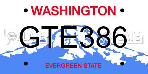GTE386 Washington License Plate