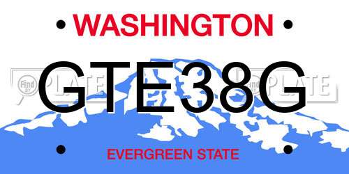 GTE38G Washington License Plate