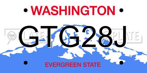 GTG28J Washington License Plate