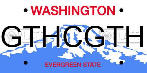GTHCGTH Washington License Plate