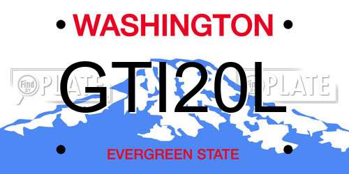GTI20L Washington License Plate