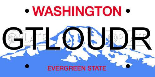 GTLOUDR Washington License Plate