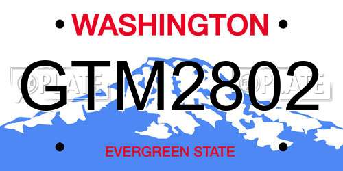 GTM2802 Washington License Plate