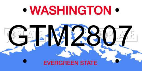 GTM2807 Washington License Plate