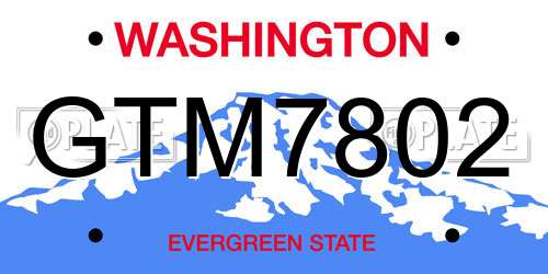 GTM7802 Washington License Plate