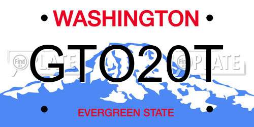 GTO20T Washington License Plate