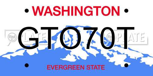 GTO70T Washington License Plate