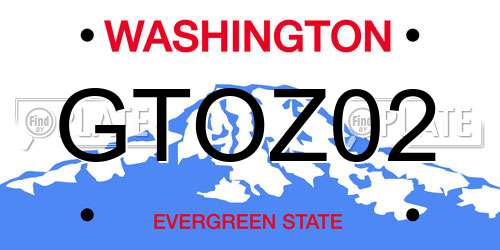 GTOZ02 Washington License Plate