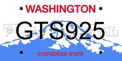 GTS925 Washington License Plate