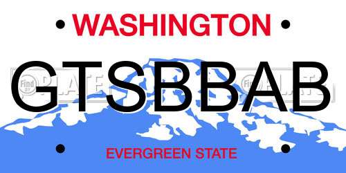 GTSBBAB Washington License Plate