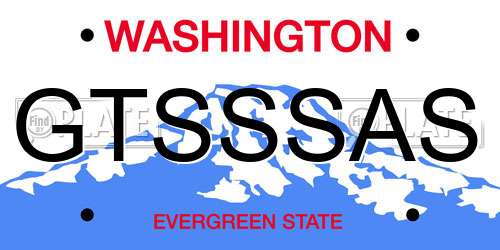 GTSSSAS Washington License Plate