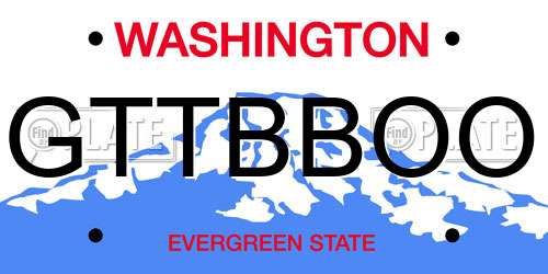 GTTBBOO Washington License Plate