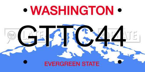 GTTC44 Washington License Plate