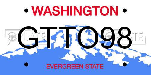GTTO98 Washington License Plate