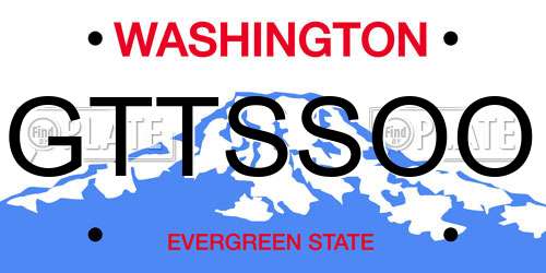 GTTSSOO Washington License Plate