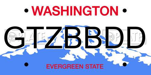 GTZBBDD Washington License Plate