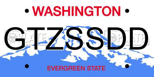 GTZSSDD Washington License Plate