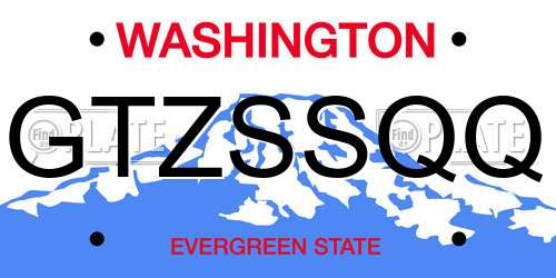 GTZSSQQ Washington License Plate