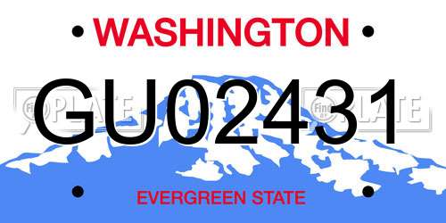 GU02431 Washington License Plate